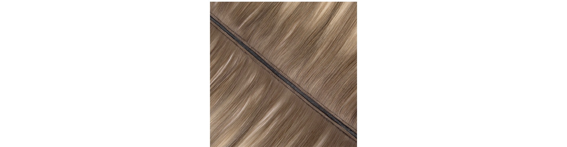 Synthetic hair extensions in a sleek, straight style, showcasing a rich brown color with a subtle shine, ideal for enhancing hairstyles.